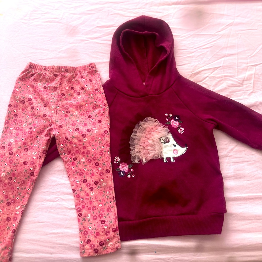 24 months baby girl sweater and leggings set